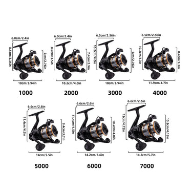 Trolling Reel Fishing 1000-6000 Black Right Hand Casting Sea Fishing Reel Saltwater Baitcasting Reel Coil Pesca