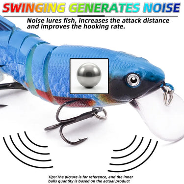 Minnow Fishing Lure 115mm 17g Multi Jointed Sections Crankbait Artificial Hard Bait Bass Trolling Pike Carp Fishing Tools