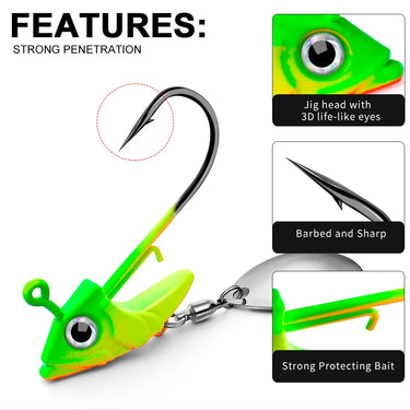 1pc High-Performance Lead Jig Head Crank Hooks for Soft Worm Wobbler Lure Fishing - 9g to 15g - for Catching More Fish