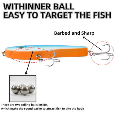 Big VIB Fishing Lure Jerkbait Pencil Crankbait 145mm/53g Slow Sinking Vibration Artificial Hard Baits for Pike