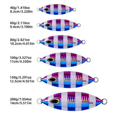 Metal Jig Sequins Fishing Lure 40/60/80/100G Artificial Trolling Hard Bait Pike Fishing Bait Tackle Trout Jigging Saltwater