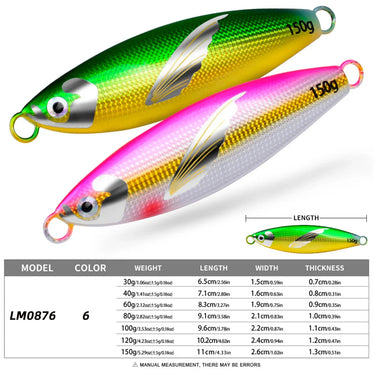 Fishing Lure Weights 30G-120G Casting Shore Metal Jig Lure Saltwater Lures Metal Bass Jig Isca Artificial Fake Fish