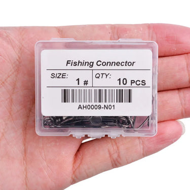 10Pcs/ Box Brass Barrel Fishing Swivels Solid Rings Fishing Pin Line Connector Fishhook with Interlock Snap Swivel Tackle Tool