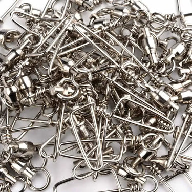 50pcs Fishing Swivels Connector Ball Bearing Rolling Swivel 0#-6# for Fishhook Lure Carp Fishing Accessories