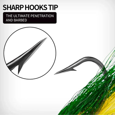1PC Bucktail Jigs Head Hook 3D Eyes Bait 7g 14g 28g 56g Deer Hair Feather Hook Beard Jigging Lure Fishing