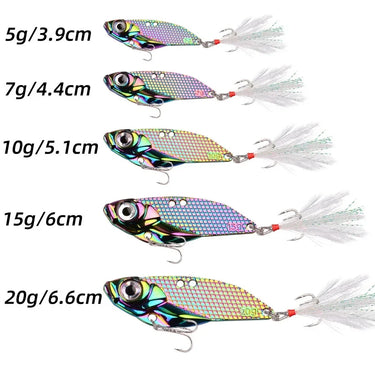 Metal VIB 5/7/10/15/20g Fishing Lure Vibration Spoon Hard Baits Crankbait Wobbler Swimbait Cicada VIB Tackle 3 Colors