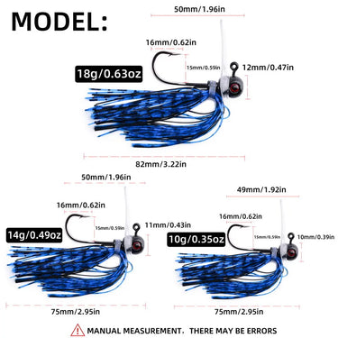 3D Eye Jig Head Spinner Bait Fishing Lure 10g/14g /18g  For Bass Fishing Snag-Free Design Swim Jigs Bass Finesse Jig