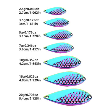 Metal Trout Spoon Fishing Lure 2.5g-20g Pesca Wobbler Spinner Artificial Hard Baits Lures Noise Paillette Bass Tackle