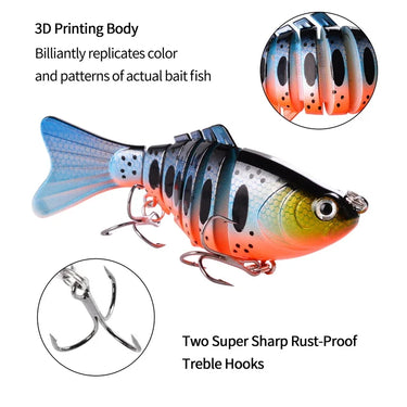 Wobblers Fishing Lures Artificial Multi Jointed Sections Artificial Hard Bait Trolling Pike Carp Fishing Tools
