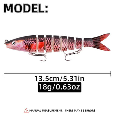 18g 13.5cm Wobblers For Fishing Artificial Bait Hard Multi Jointed Swimbait Crankbait Lifelike Fishing Lure Tackle