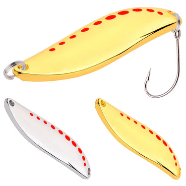 Spoon Spinner Metal Leech Fishing Lure Hard Baits Sequin Wobbler for Pike Trout Bass Tackle with Hook and No hook