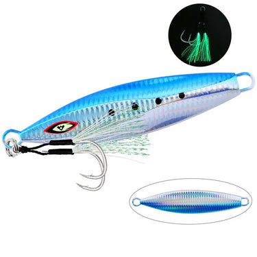 Slow Jigging Metal Jigs100g 150g 200g 250g 300g Shore Jigging Artificial Hard Bait Luminous Spoon Fishing Lures