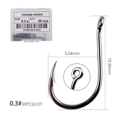 20/50pcs Fishing Hooks Set Barbed Single Circle Carp Hook High Carbon Steel Sea Fishinhook Fly Fishing Accessories Tackle