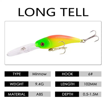 10.2cm 9.4g Crankbait Fishing Lure Artificial Crank Hard Bait Plastic Lifelike Swimbait Fishing Wobbler Japan Fish Lures