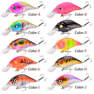 80MM 11g Hard VIB Lures Fishing Minnow Bait Treble Hooks Sinking Crankbait Wobblers Fishing Tackle 3D Eyes