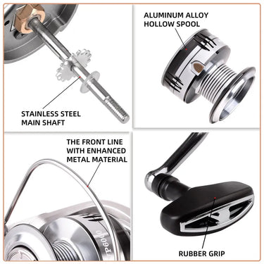 Spinning Fishing Reel 5.2:1 Gear Ratio High Speed Spinning Reel for Carp Pike Bass Fishing Coil