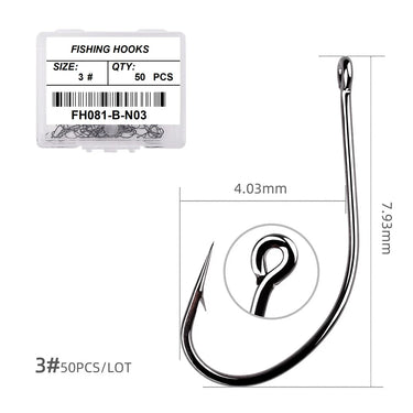 50PCS/Box High Carbon Maruseigo Fishing Hook Fish Jig Hook Japan Carp Hook Fishing Circle Hooks Fly Fishing Tackle