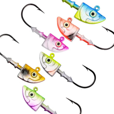 5pcs Minnow Jig Head Fishing Hooks 0.35g-28g Soft Lure Hook Jigging Artificial Bait Silicone Bait Fishing Tackle