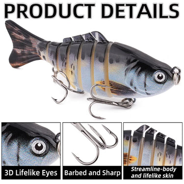 7 Segments Jointed Hard Artificial Fishing Lures Bionic Crankbait Sinking Wobbler Sea Plastic Fishing Accessories