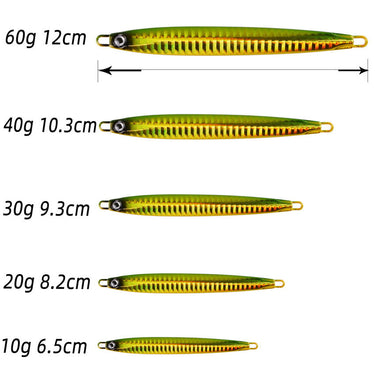 10g-20g-30g-40g-60g Long Metal Jig Lure Slow Jig Shore Casting Jigging Lure Trout Fish Spoon Sea Bass Hard Bait Fishing Lure