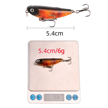 Top Water Pencil Fishing Lure 5.4cm 6g Floating Dog Walking Wobblers Tackle Artificial Hard Bait With Hooks For Bass