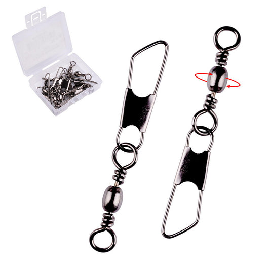 10 Pcs/ Box Brass Barrel Fishing Swivels Solid Rings Fishing Pin Line Connector Fishhook with  Snap Swivel Tackle Tool