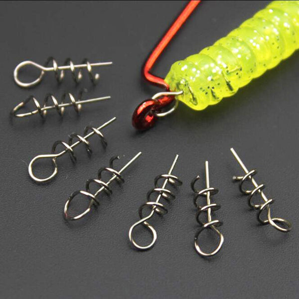 20/50 or100pcs/Lot Spring Lock Pin Crank Hook Fishing Connector Stainless Steel Swivels&Snap Soft Bait Accessories Pesca Tackle